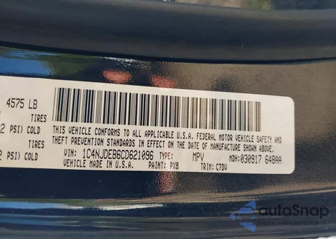 2012 Jeep Compass Latitude from USA, damaged, VIN 1C4NJDEB6CD621096